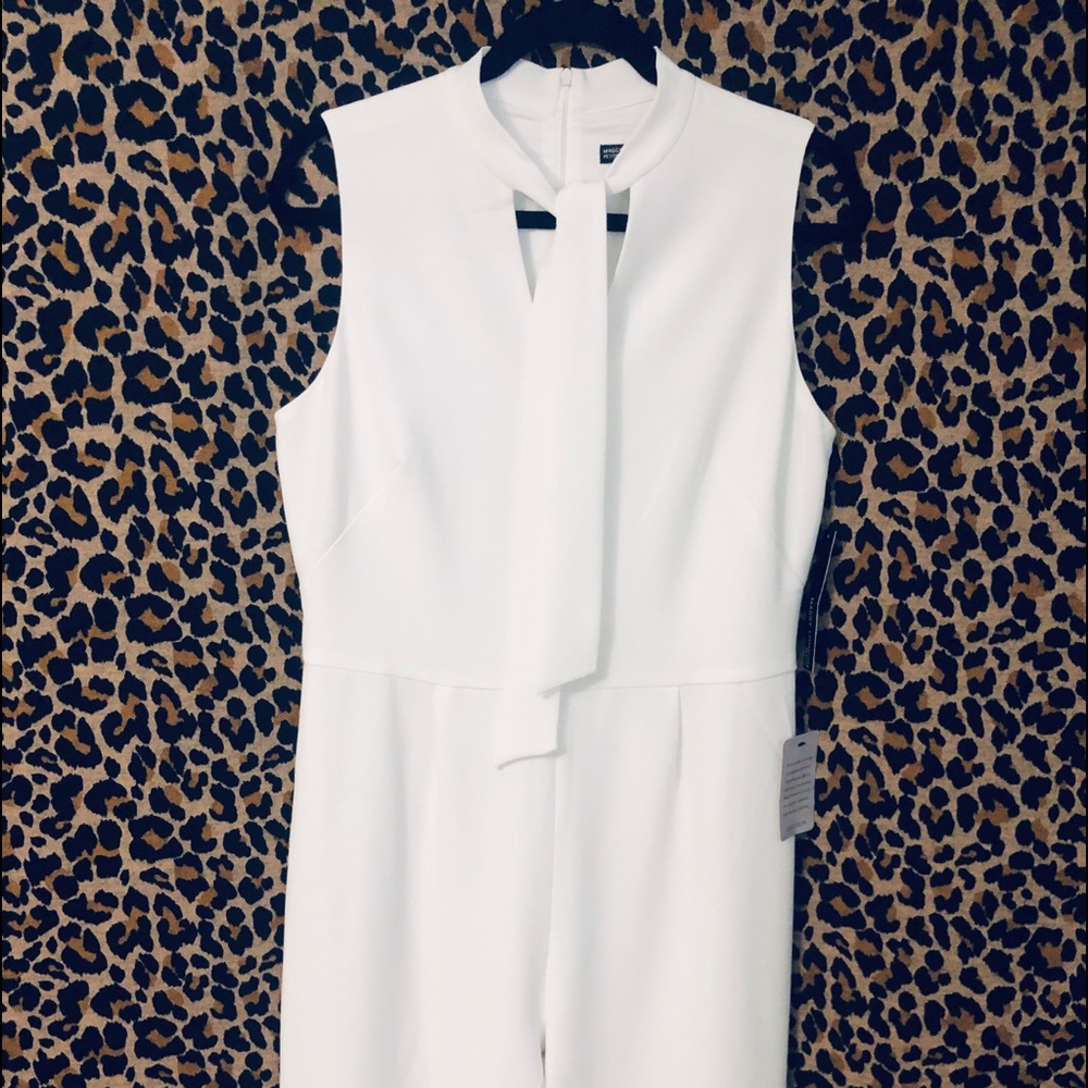 Sleeveless White Jumpsuit by Maggy London